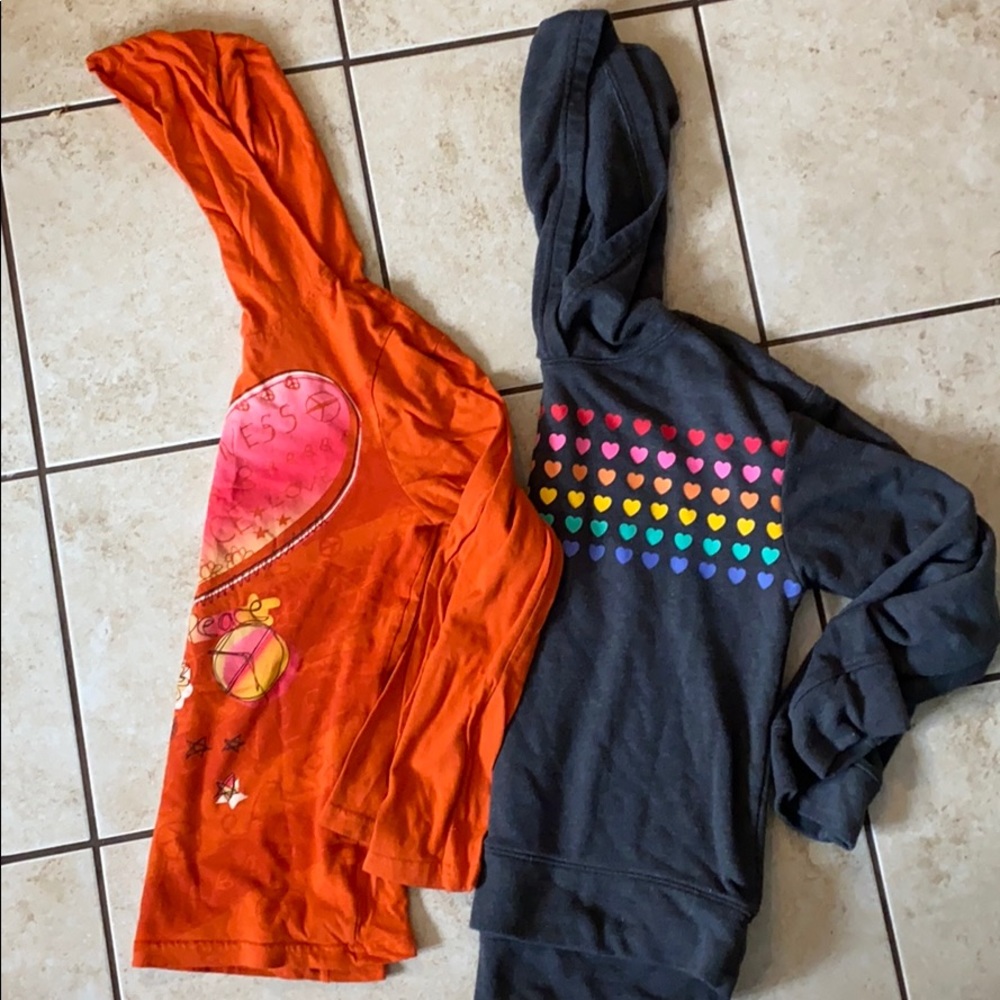 2 girls hooded shirts 14/16